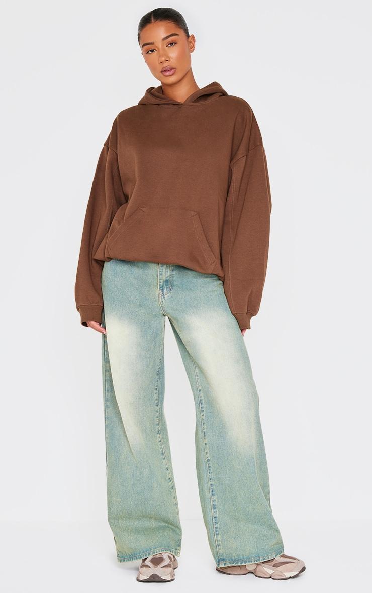 Chocolate Oversized Elasticated Hem Hoodie Product Image