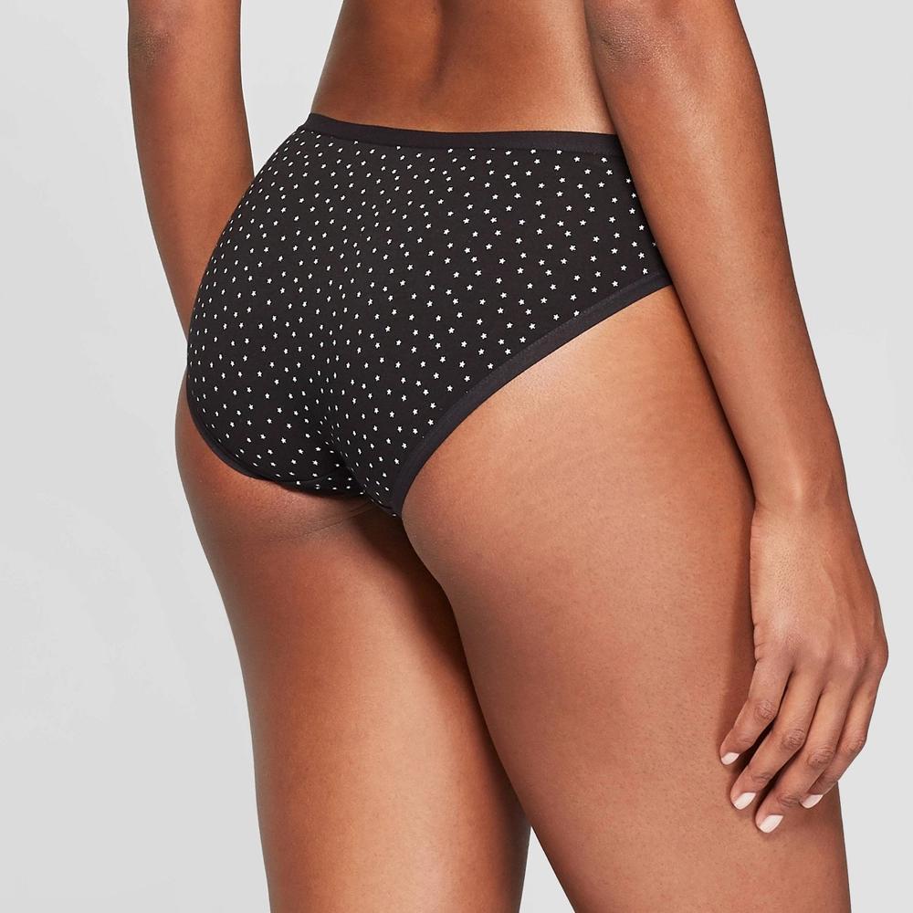 Women's Star Print Cotton Blend Bikini Underwear - Auden™ Black XS Product Image