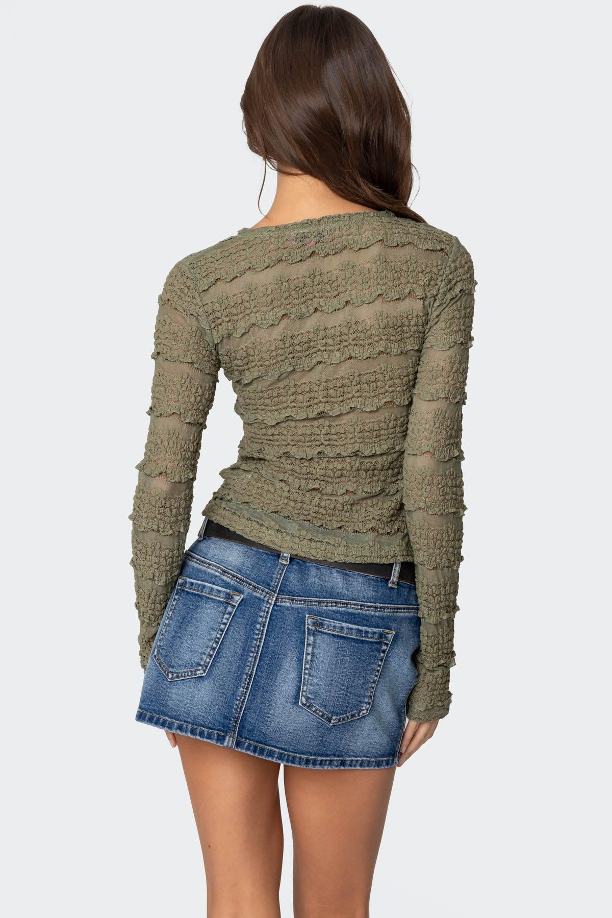 Daisey Textured Sheer Lace Top Product Image