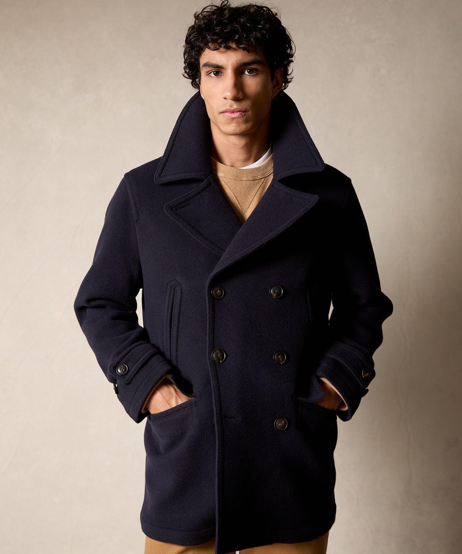 Wool Alpaca Peacoat in Navy Product Image