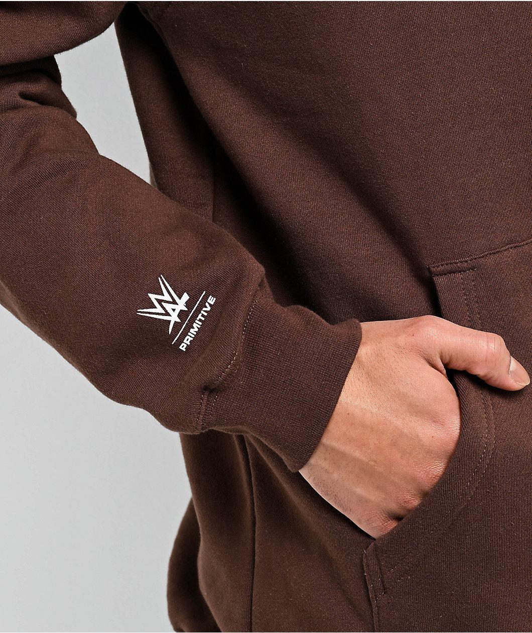 Primitive x WWE Austin Chrome Brown Hoodie Product Image