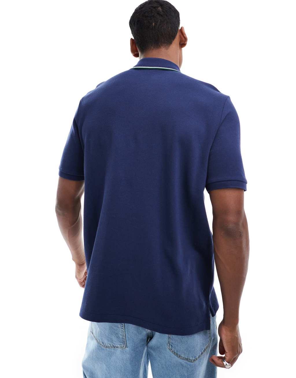 Polo Ralph Lauren varsity bear pique polo classic oversized fit in navy Product Image