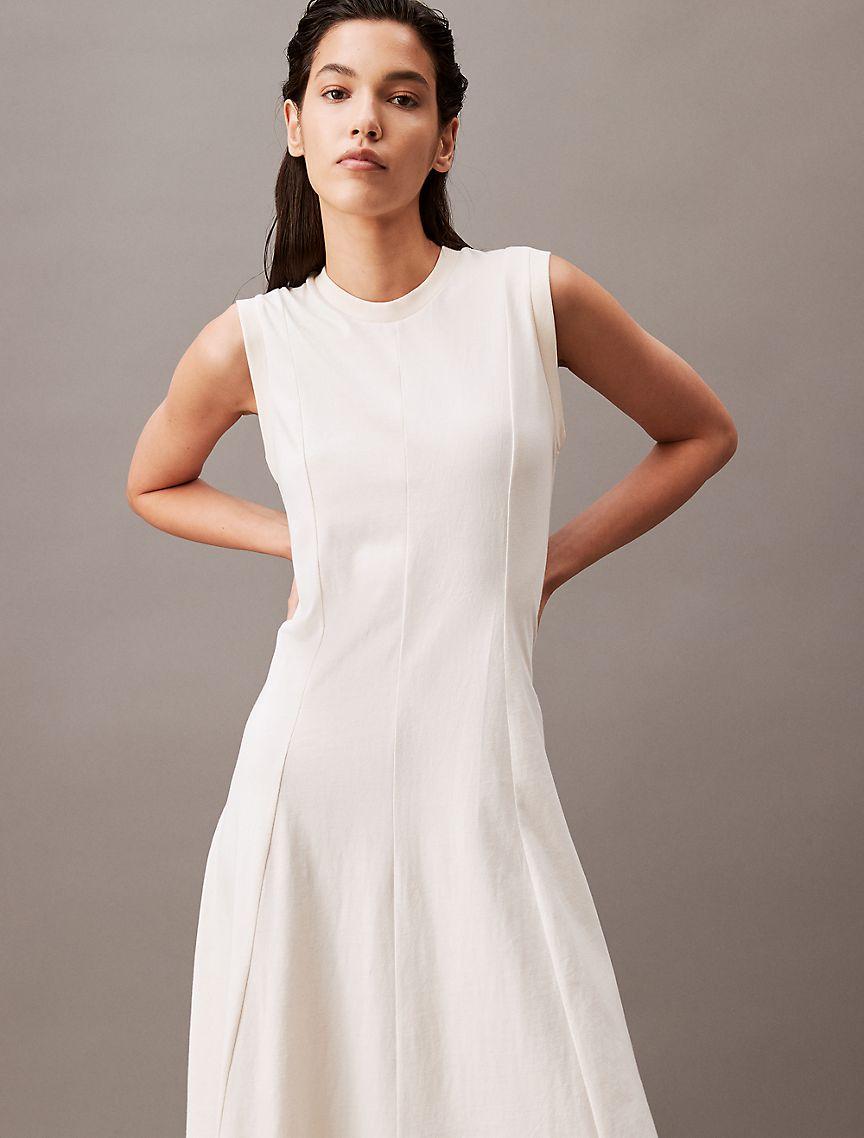 Cotton Jersey A-Line Midi Dress Product Image