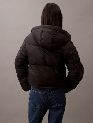 Calvin Klein Womens Short Hooded Puffer Jacket - Black - XXL Product Image