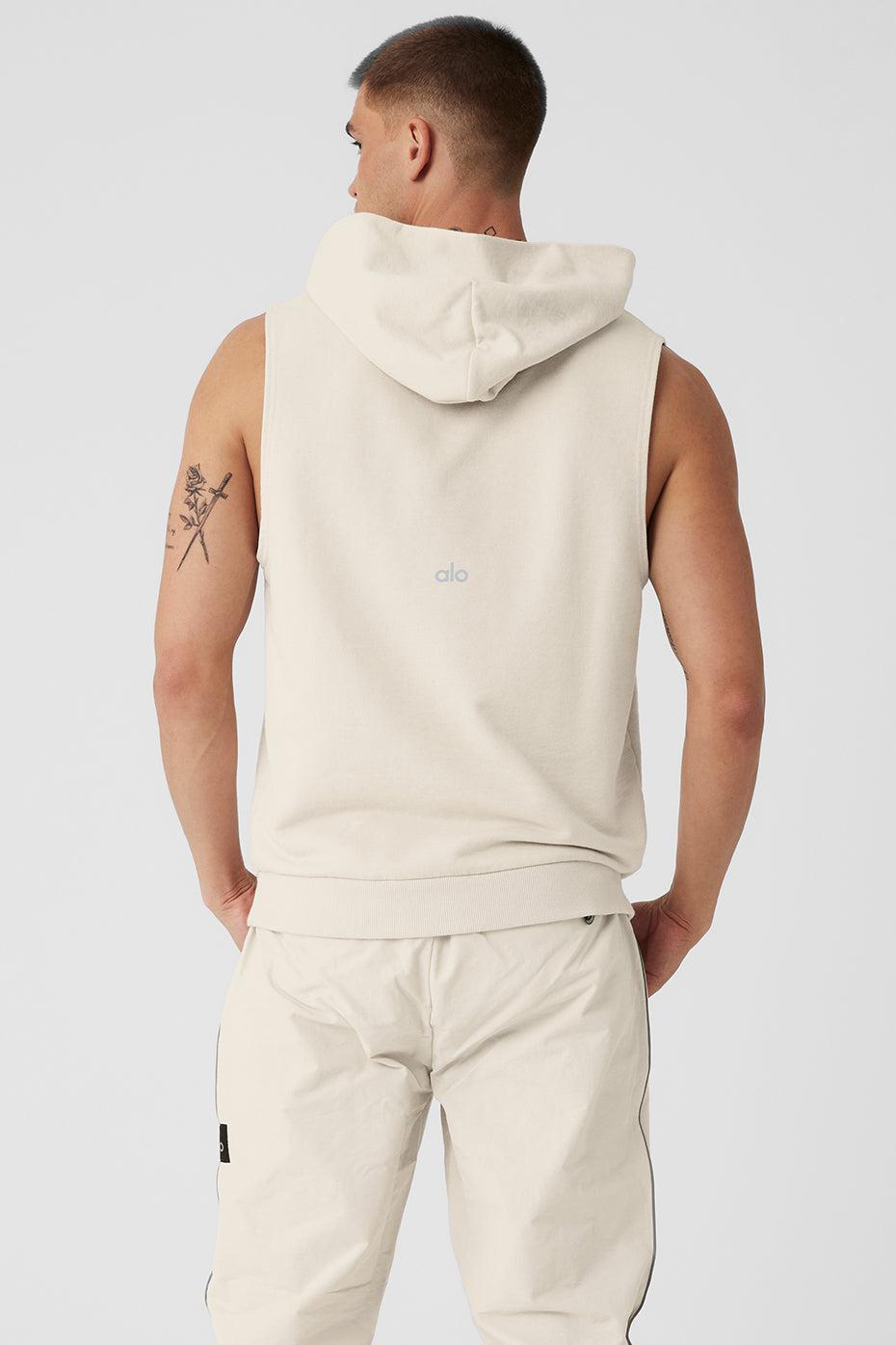 Alo Yoga | Chill Sleeveless Hoodie Beige, Size: 2XL Product Image