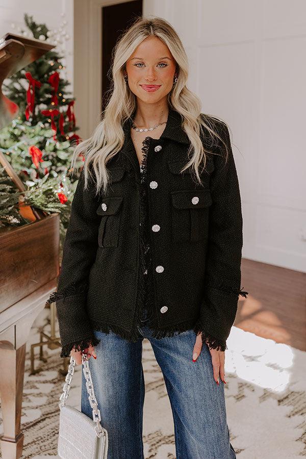 Passing Time Wool-Blend Tweed Jacket in Black Product Image