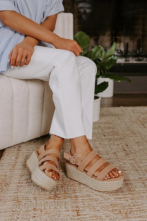 The Serena Faux Suede Espadrille in Mocha Product Image