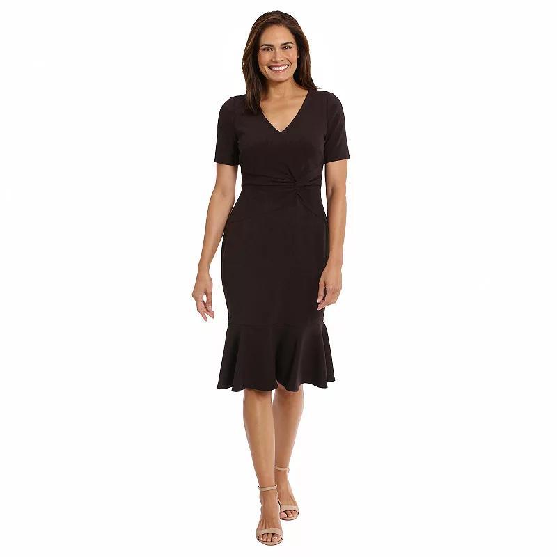 Women's London Times Flounce Midi Twist Dress, Size: 10, Blue Atoll Product Image