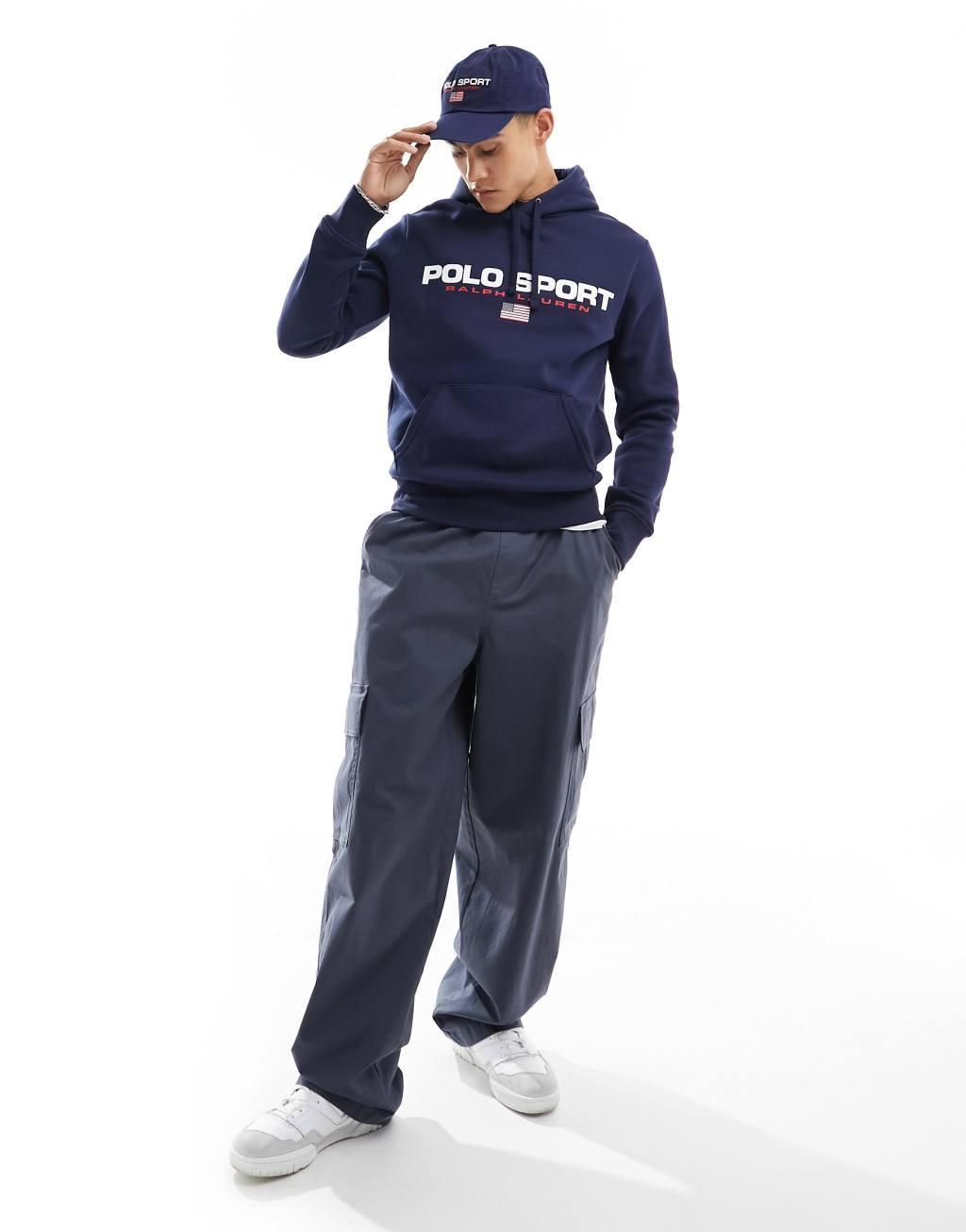 Polo Ralph Lauren Sport Capsule hoodie in navy Product Image