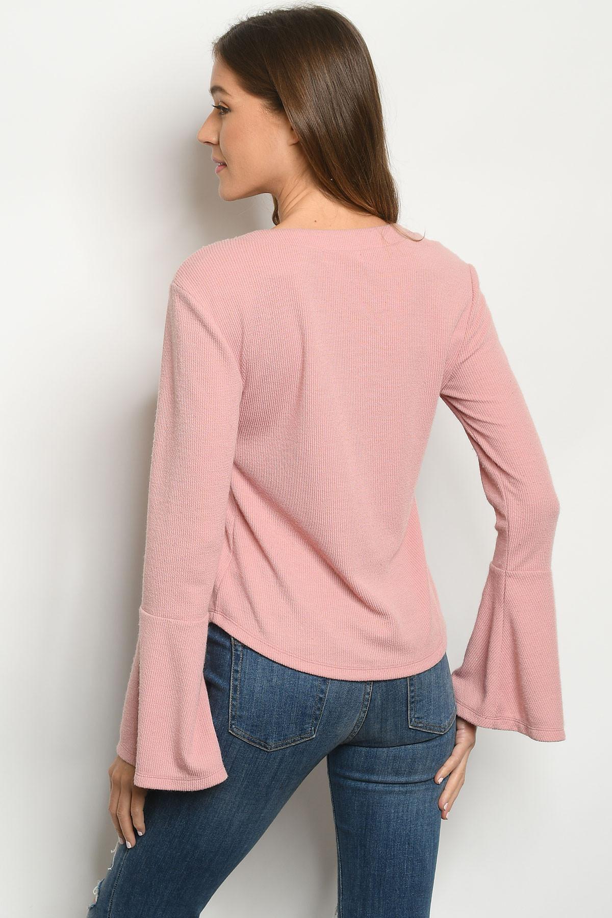Buttons Bell Sleeves Top Product Image