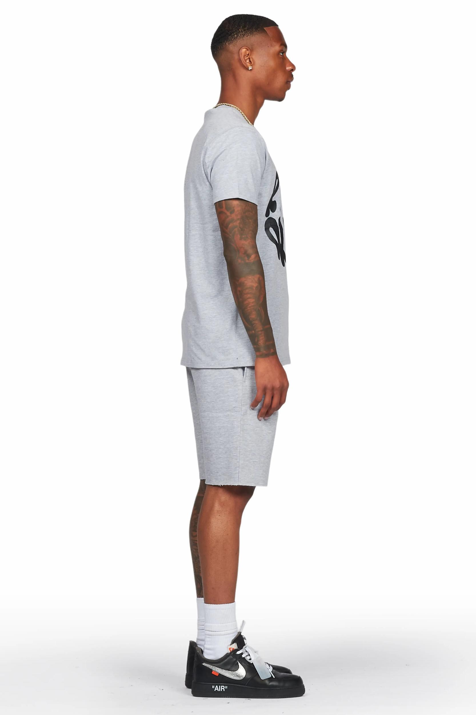 Thierry Heather Grey T-Shirt/Short Set Male Product Image