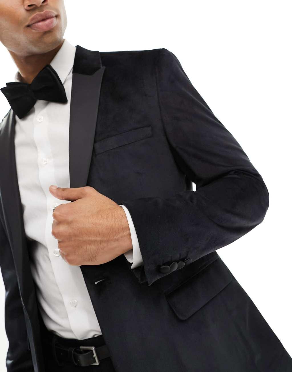 ASOS DESIGN skinny velvet blazer Product Image