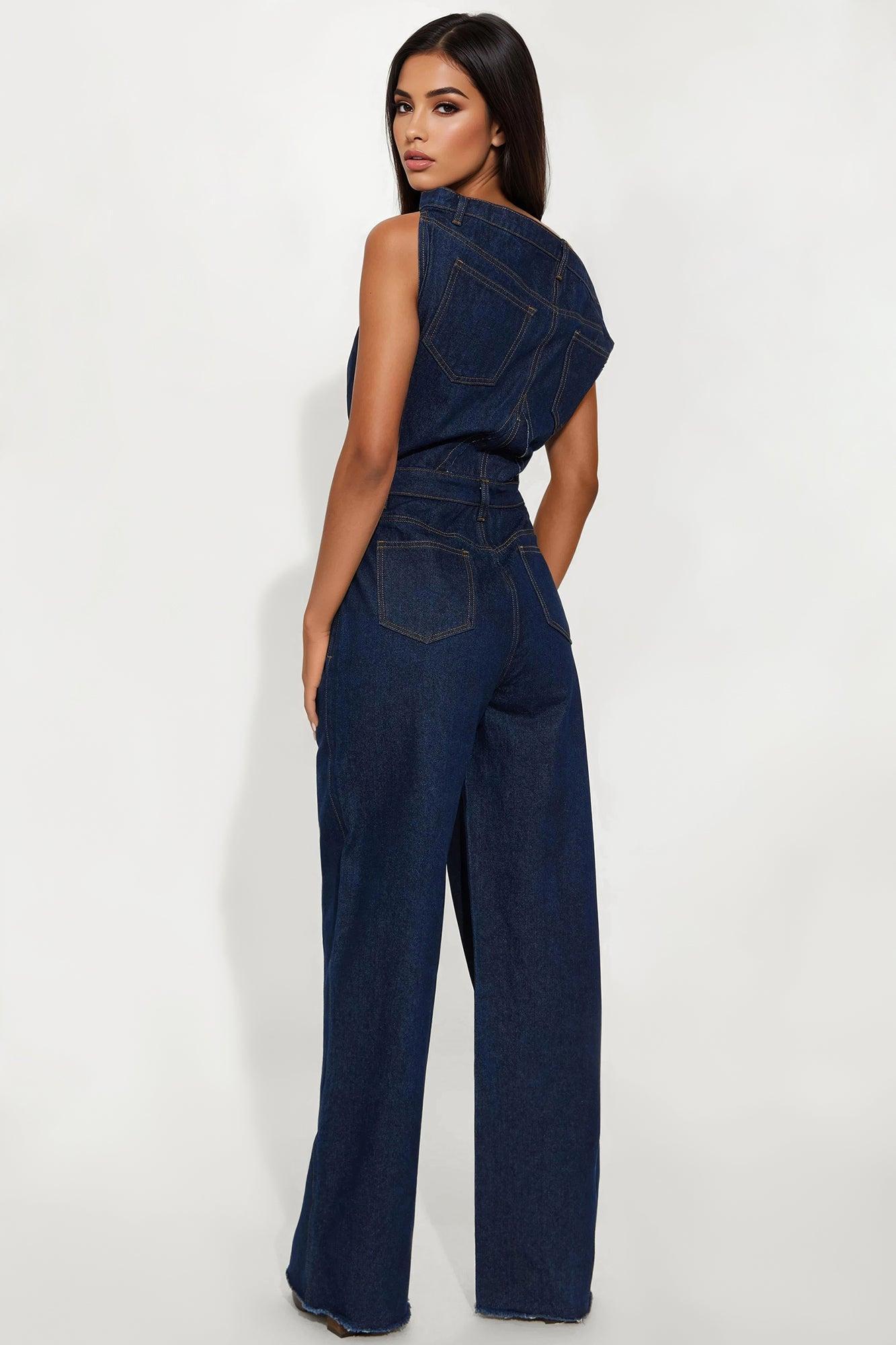 Dakota Denim Jumpsuit - Indigo Product Image
