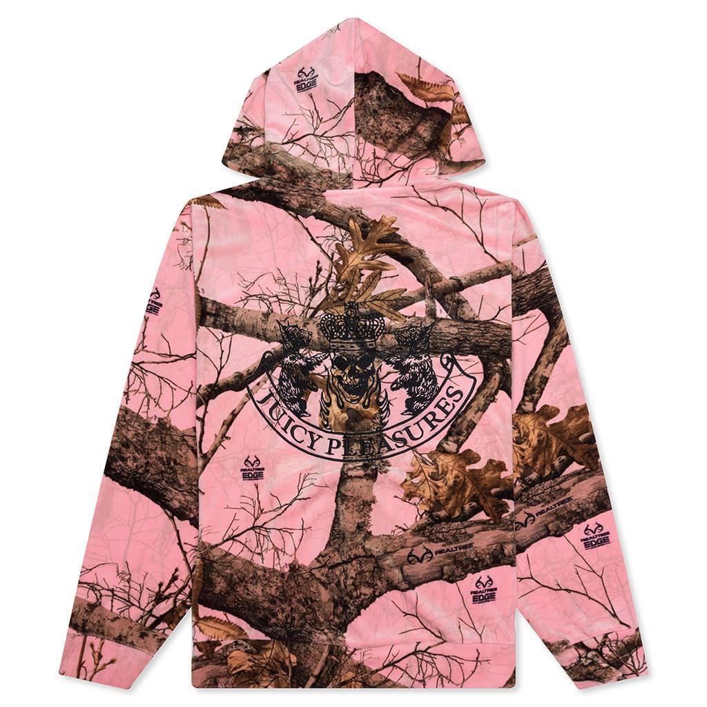 Pleasures x Juicy Couture Realtree Velour Hoodie - Pink Edge Male Product Image