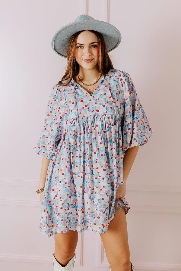 Tea Garden Babydoll Dress in Sky Blue Product Image