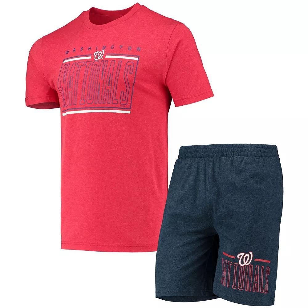 Men's Concepts Sport Navy/Red Washington Nationals Meter T-Shirt and Shorts Sleep Set, Size: 2XL, Blue Product Image