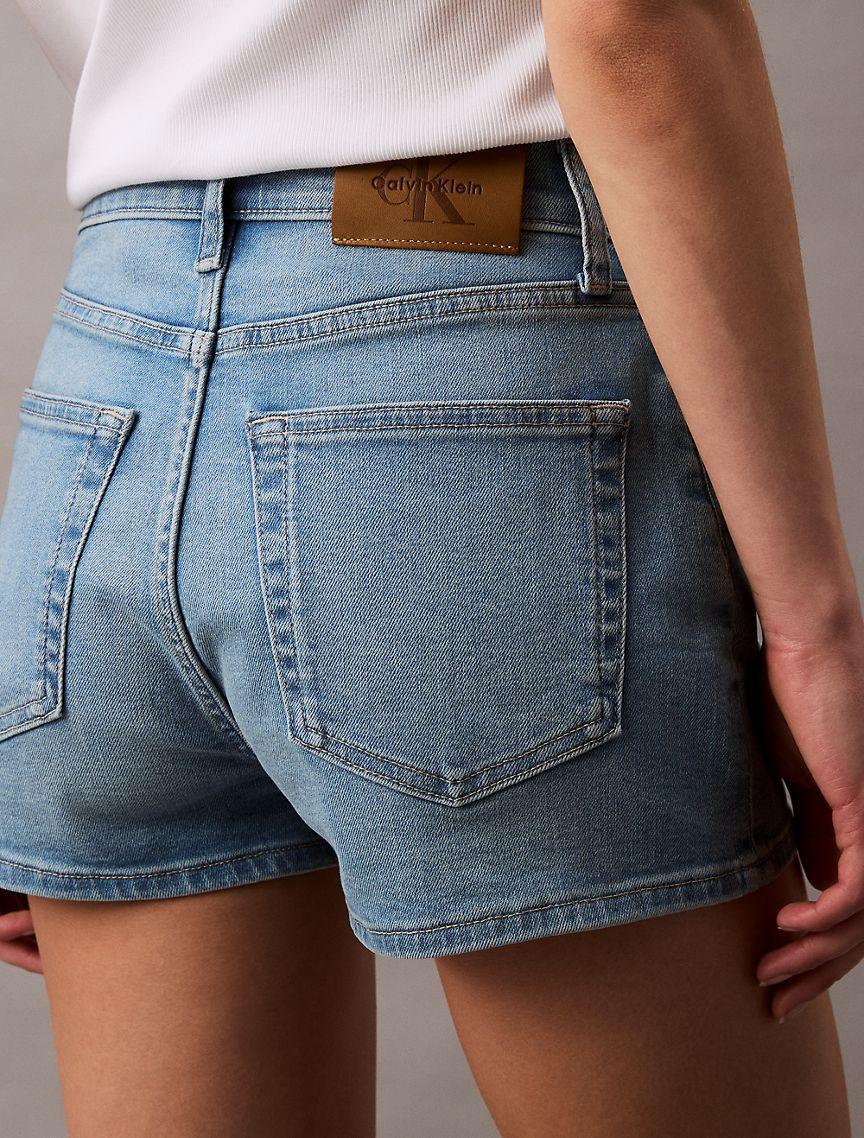 High Rise Denim Mini Shorts Product Image