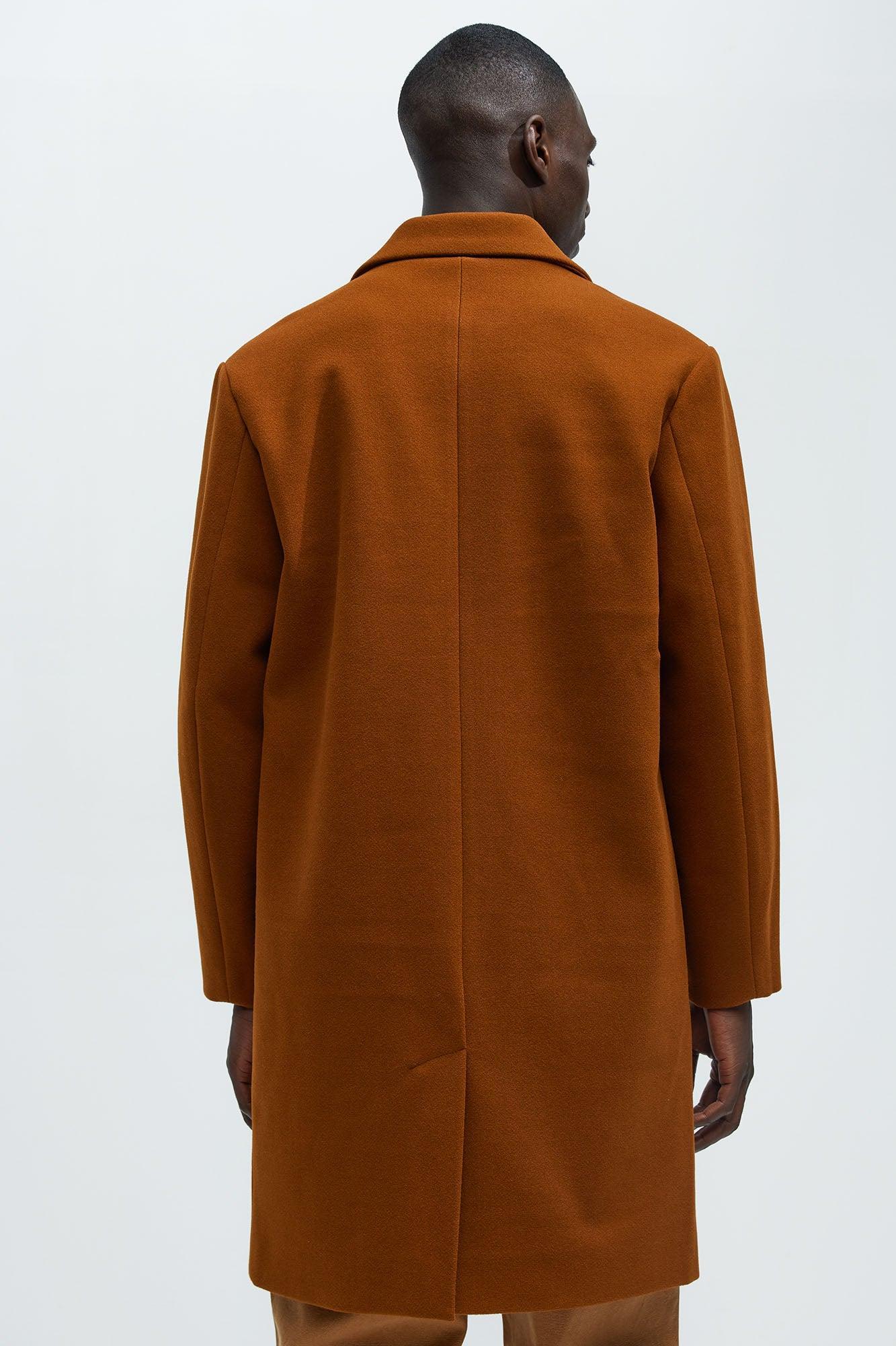 Tomsk Wool Long Coat - Brown Male Product Image