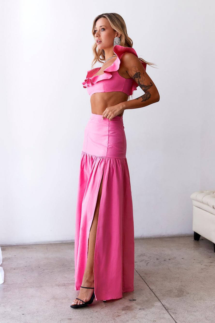HELLO MOLLY Dessert Menu Crop Top Pink Product Image