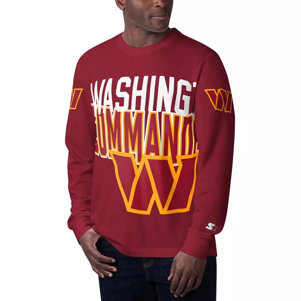 Men's Starter Navy Chicago Bears Clutch Hit Long Sleeve T-Shirt, Size: Small, Blue Product Image