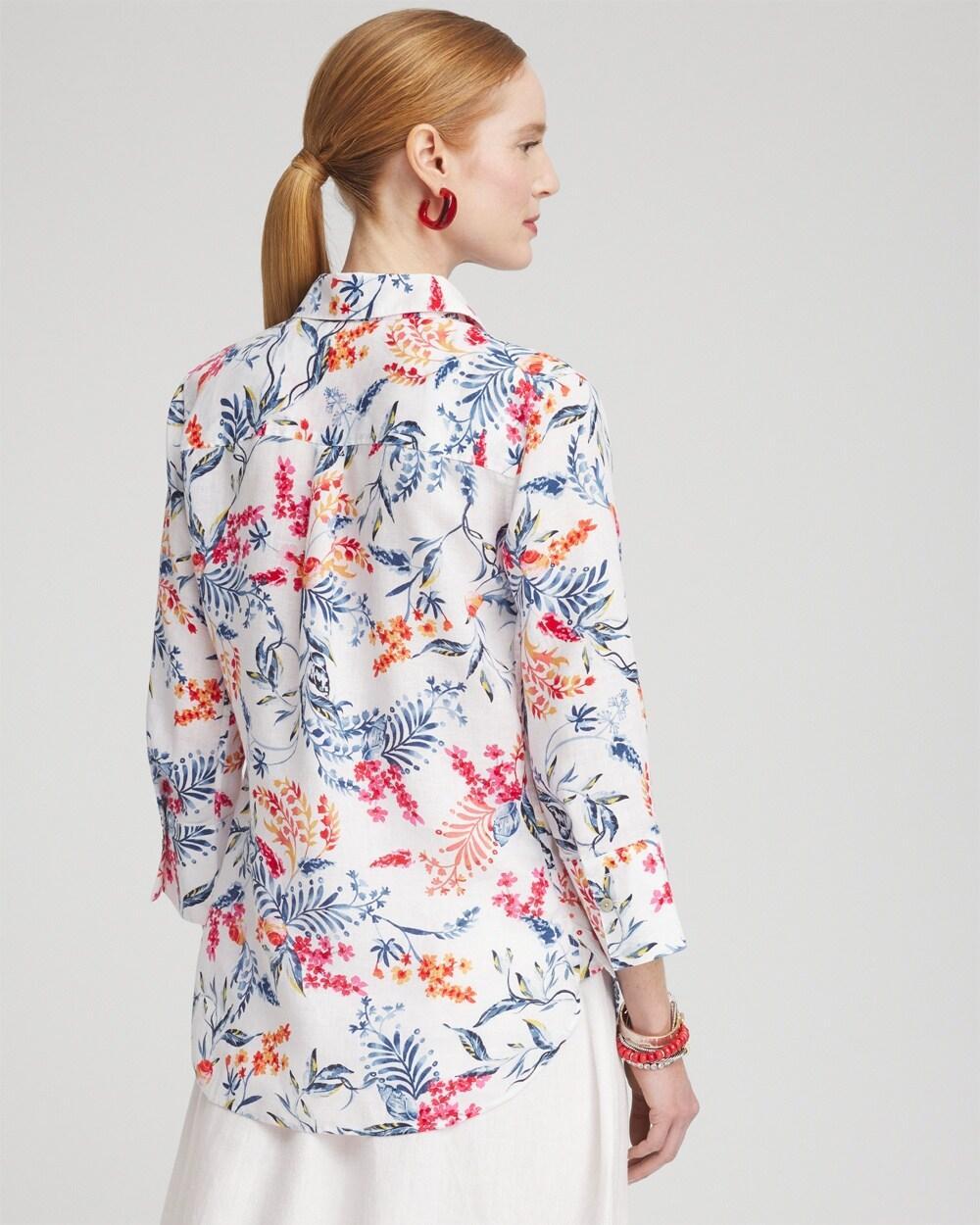 No Iron™ Linen Sealife 3/4 Sleeve Shirt Product Image