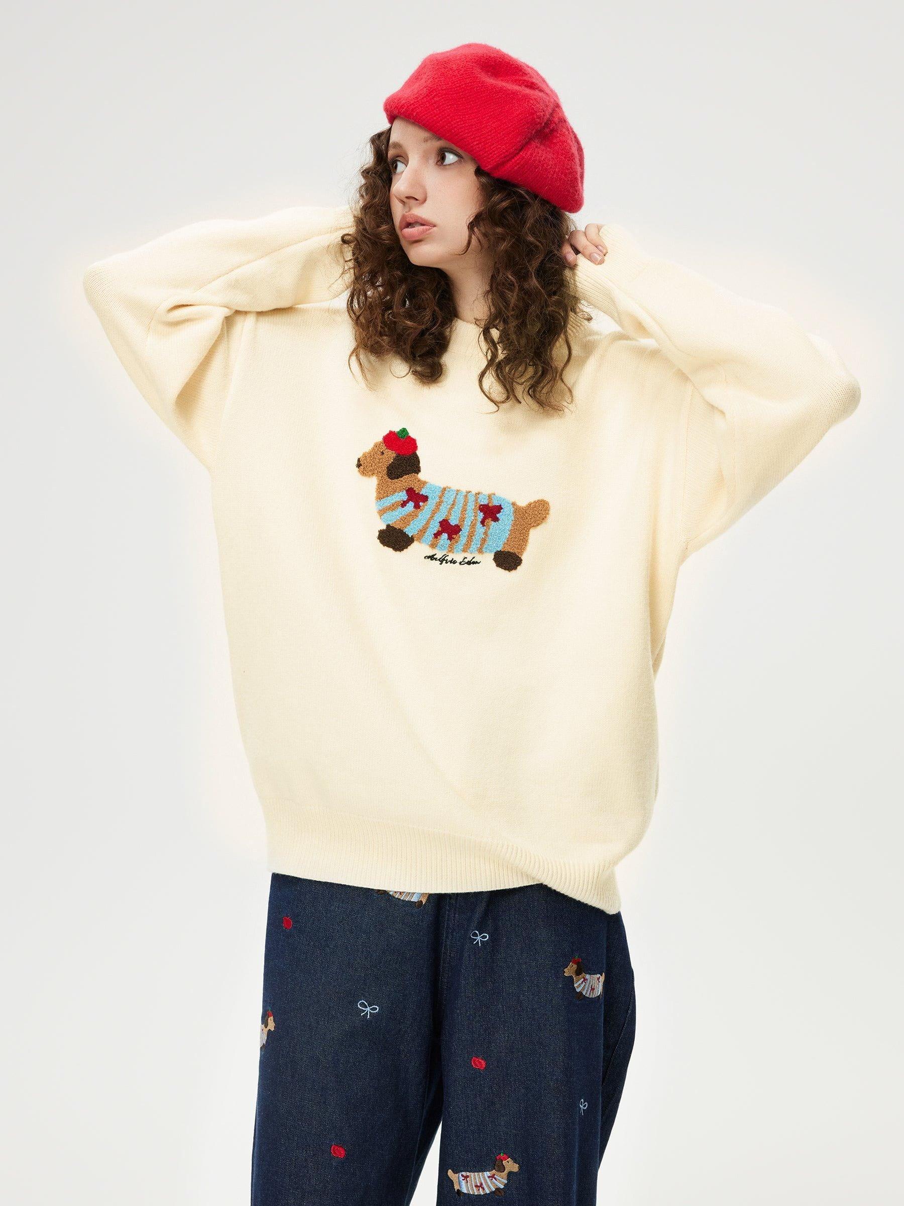 Aelfric Eden Cartoon Dachshund Sweater Product Image