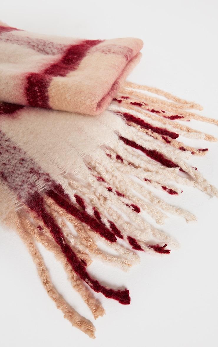  Red Blanket Check Tassel Scarf Product Image