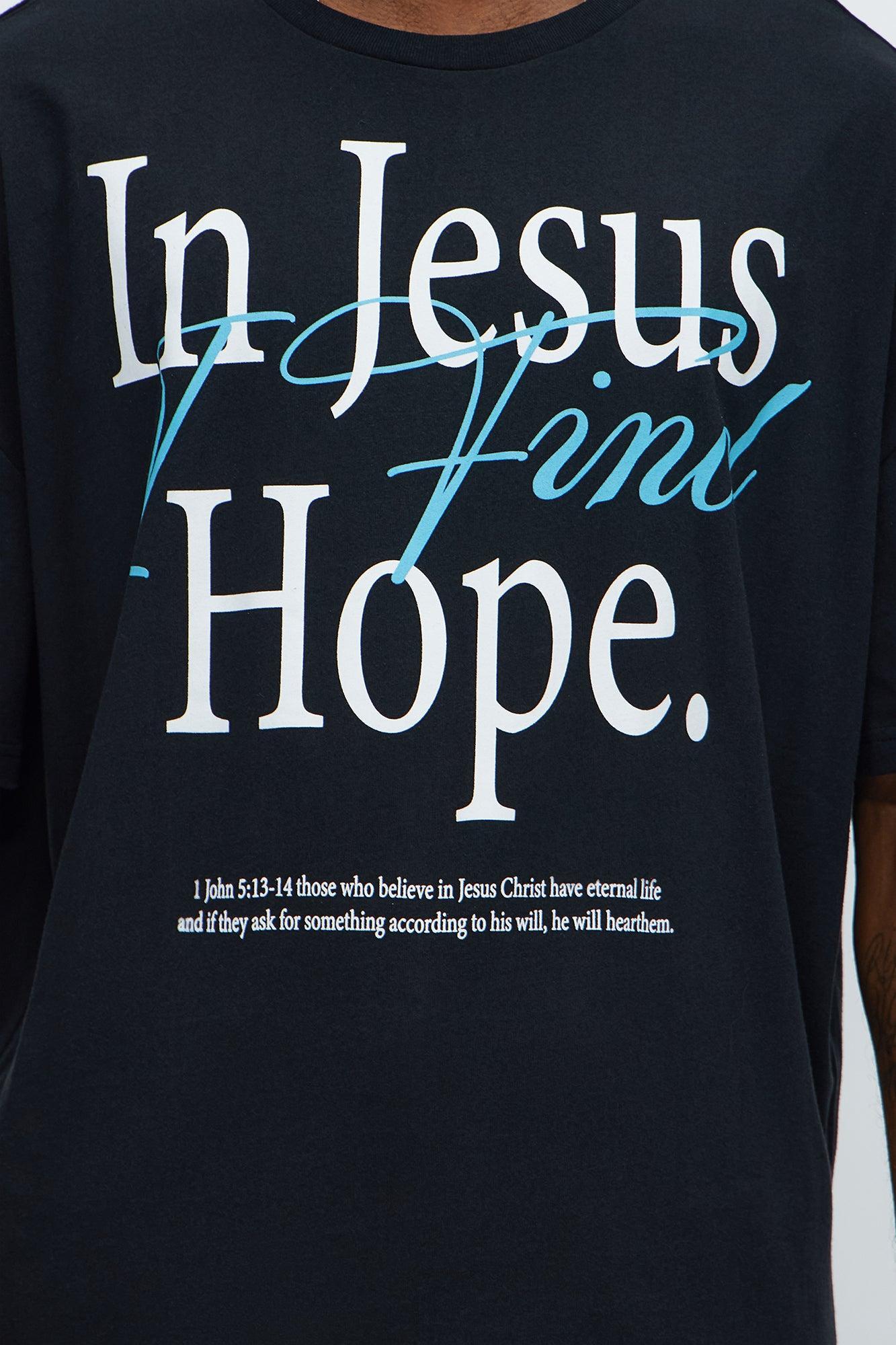 In Jesus I Find Hope Oversized Short Sleeve Tee - Black Product Image