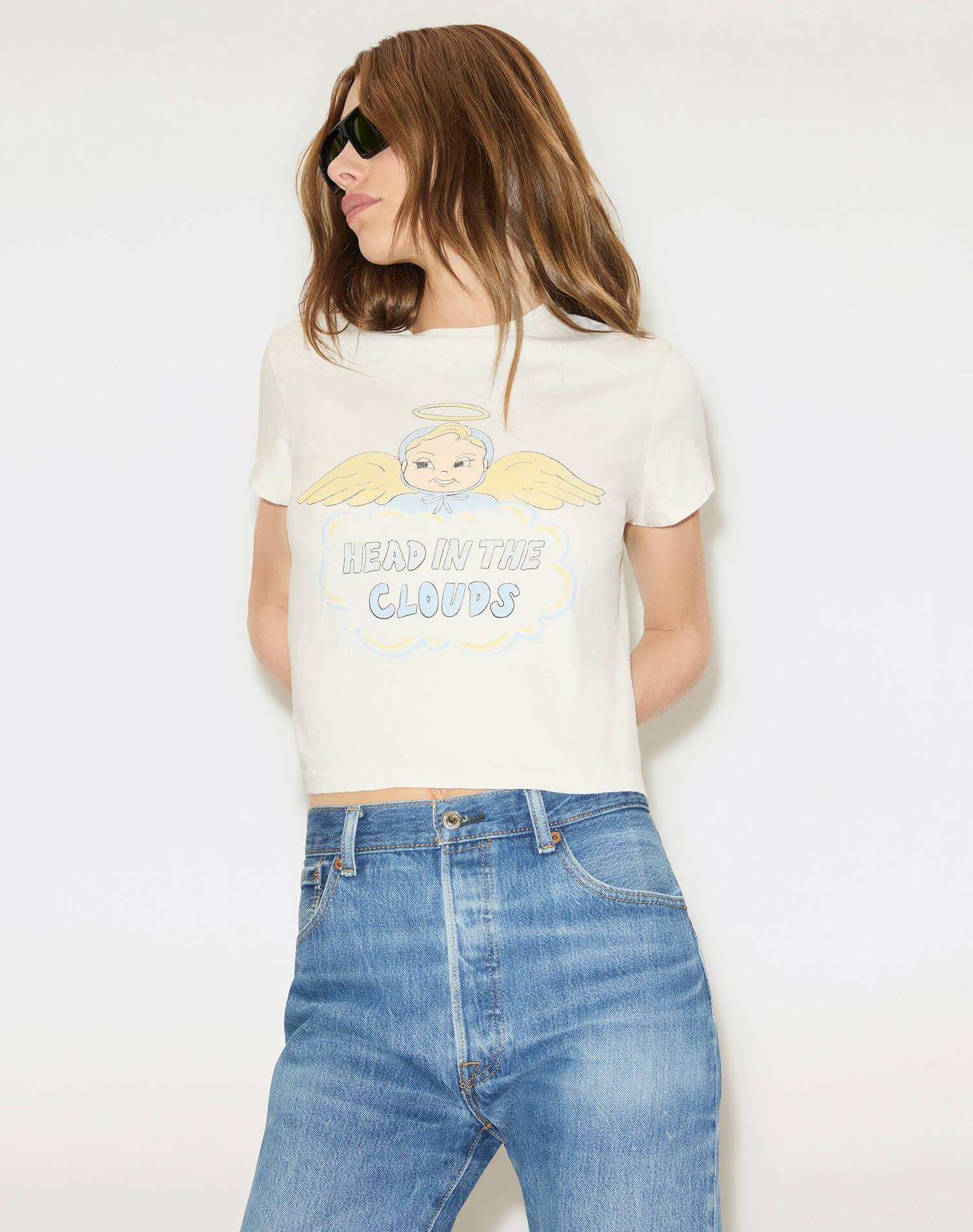 50s Boxy "Clouds" Tee - Vintage White Product Image