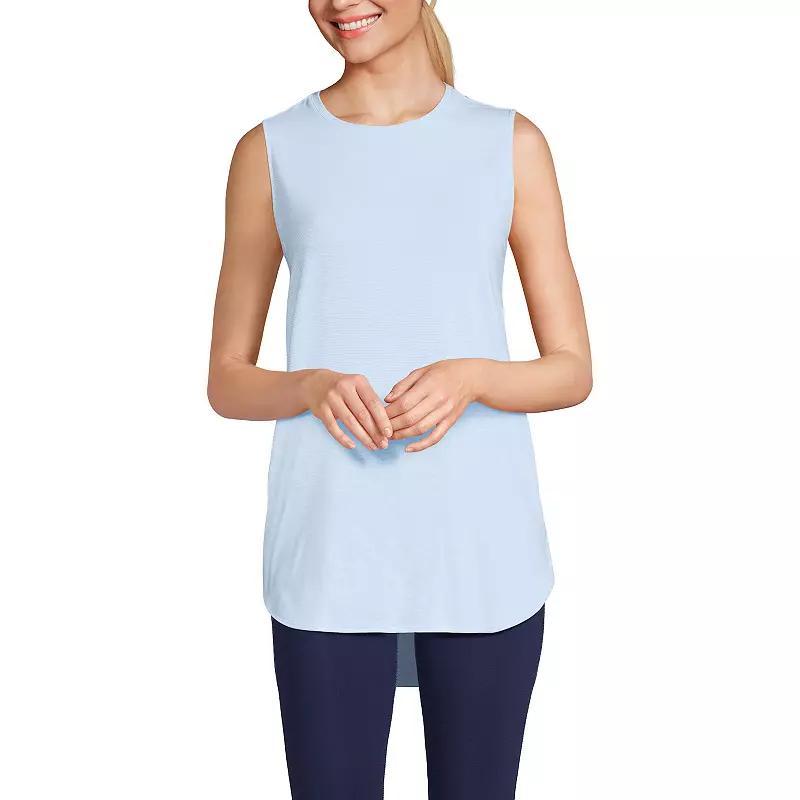 Petite Lands' End Power Performance Tunic Tank Top, Women's, Size: Small Petite, Purple Pinstripe Product Image