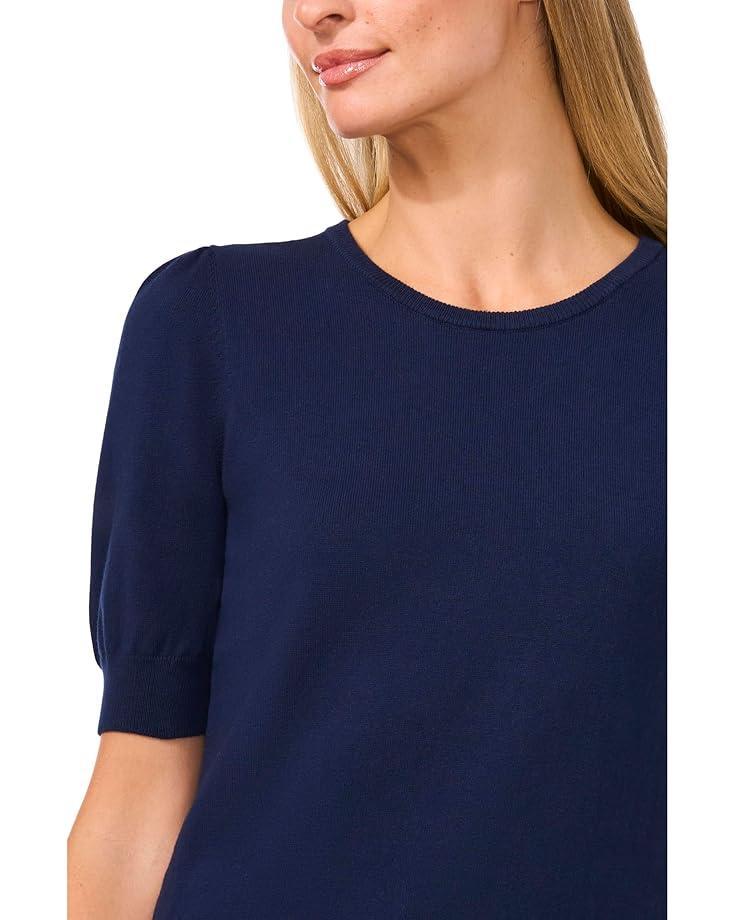 3/4 Sleeve Ruffle Cuff Crew Neck Top Product Image