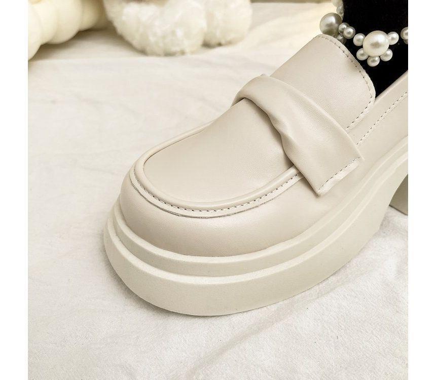 Platform Chunky Heel Loafers Product Image
