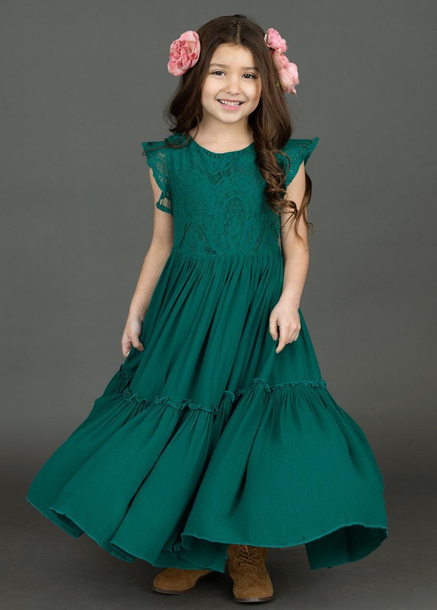 Macy Dress in Teal Girls Product Image