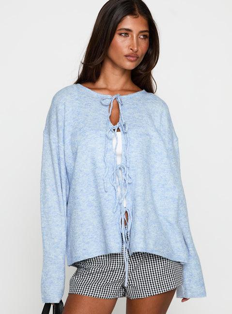 Frosty Knit Cardigan Blue Product Image