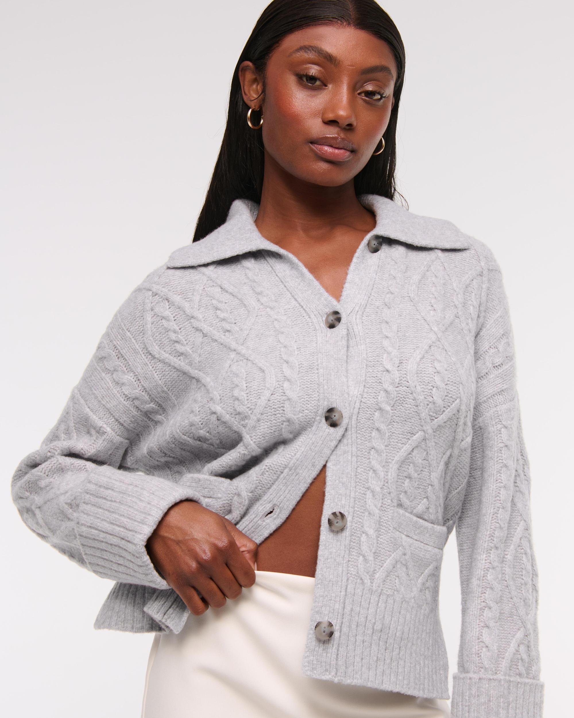Ribbed Collared Cardigan Product Image