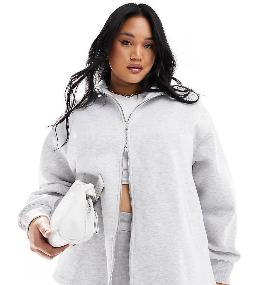 ASOS DESIGN Curve high neck zip up sweatshirt Product Image