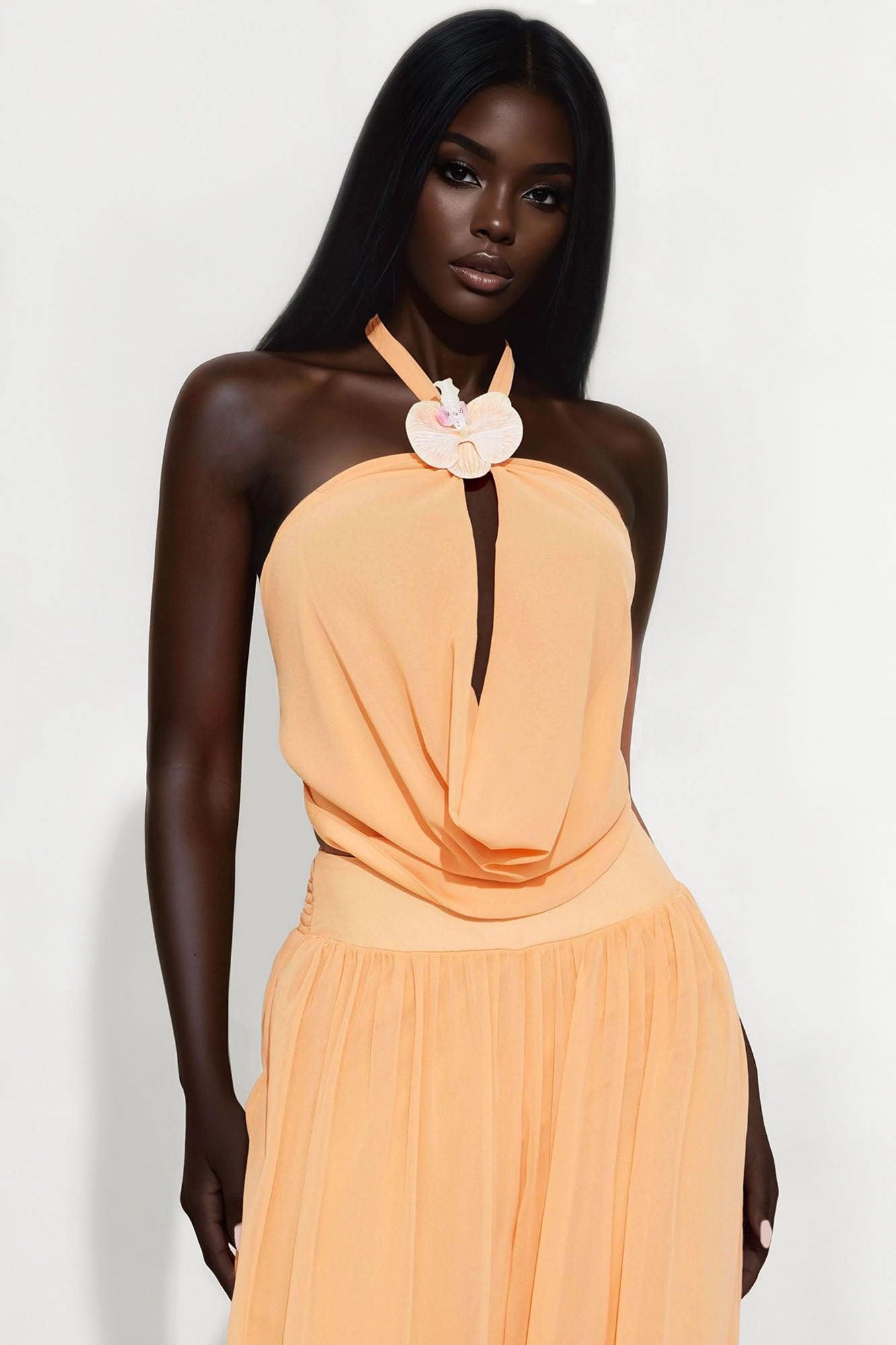 Dreamy Vacation Chiffon Pant Set - Orange Product Image