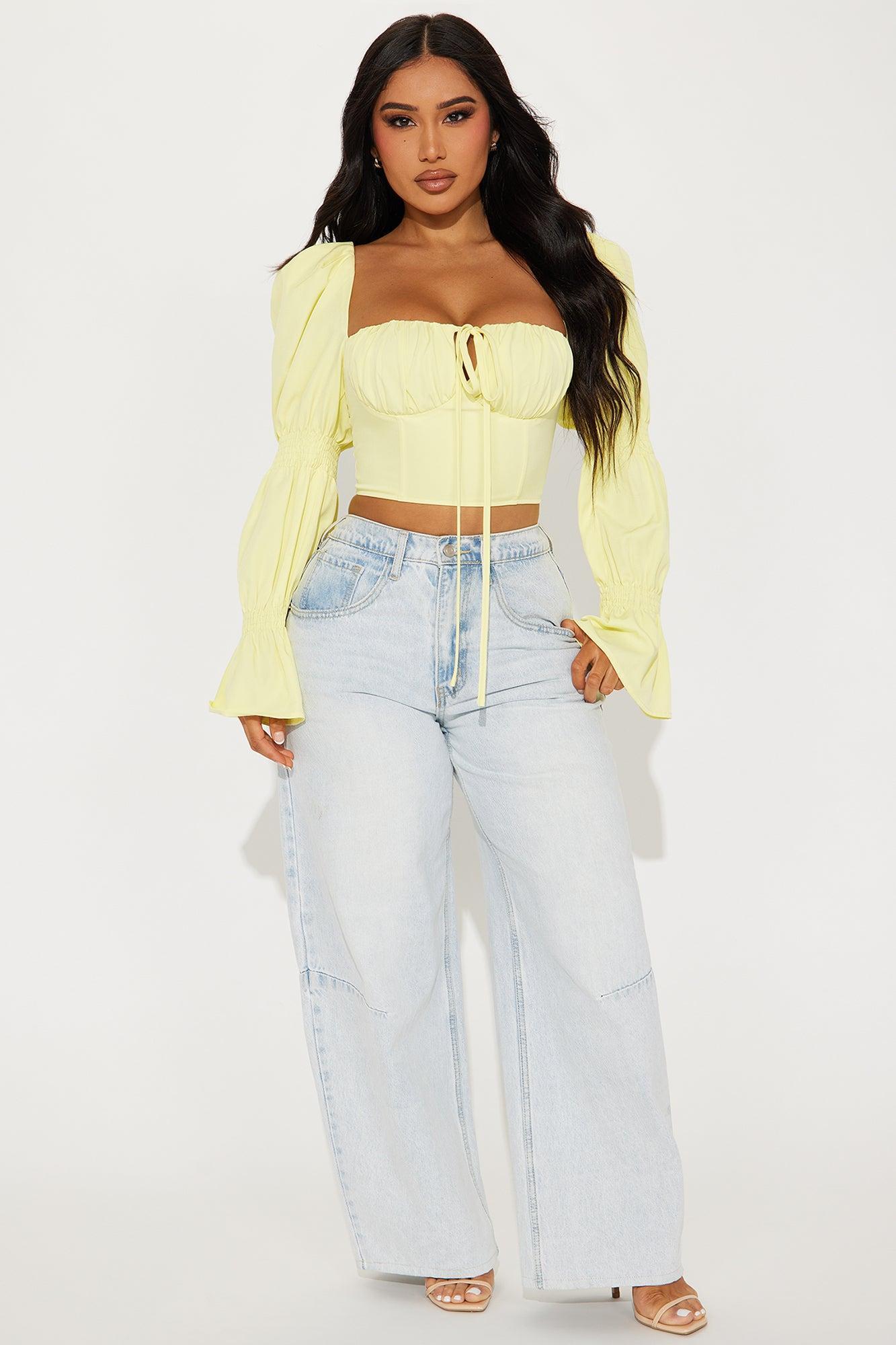 Ivy Corset Top - Yellow Product Image