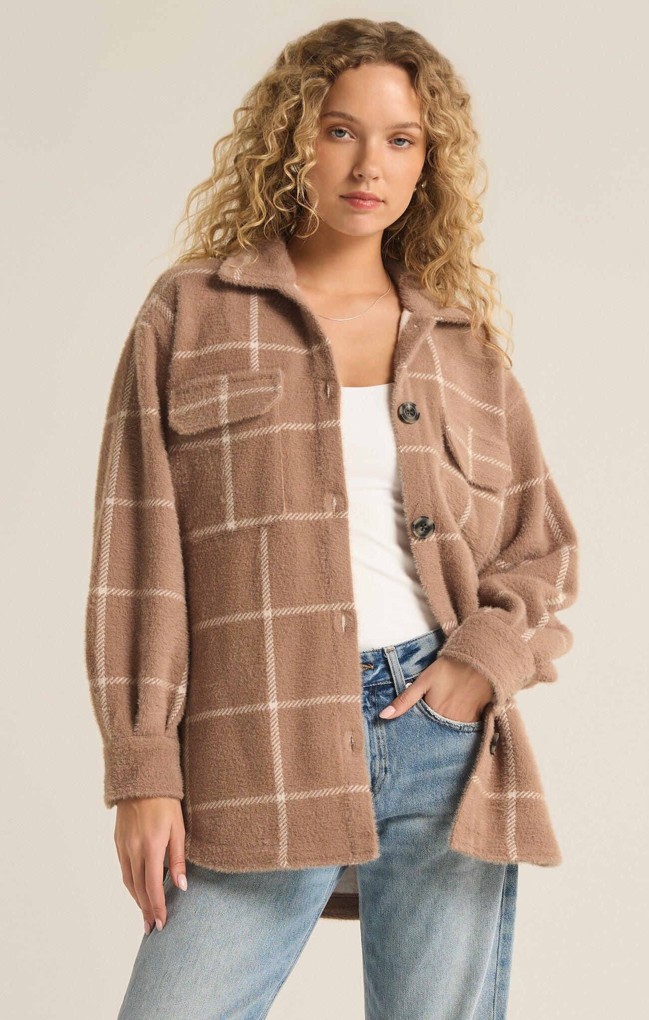 PLAID TUCKER SHIRT JACKET Product Image