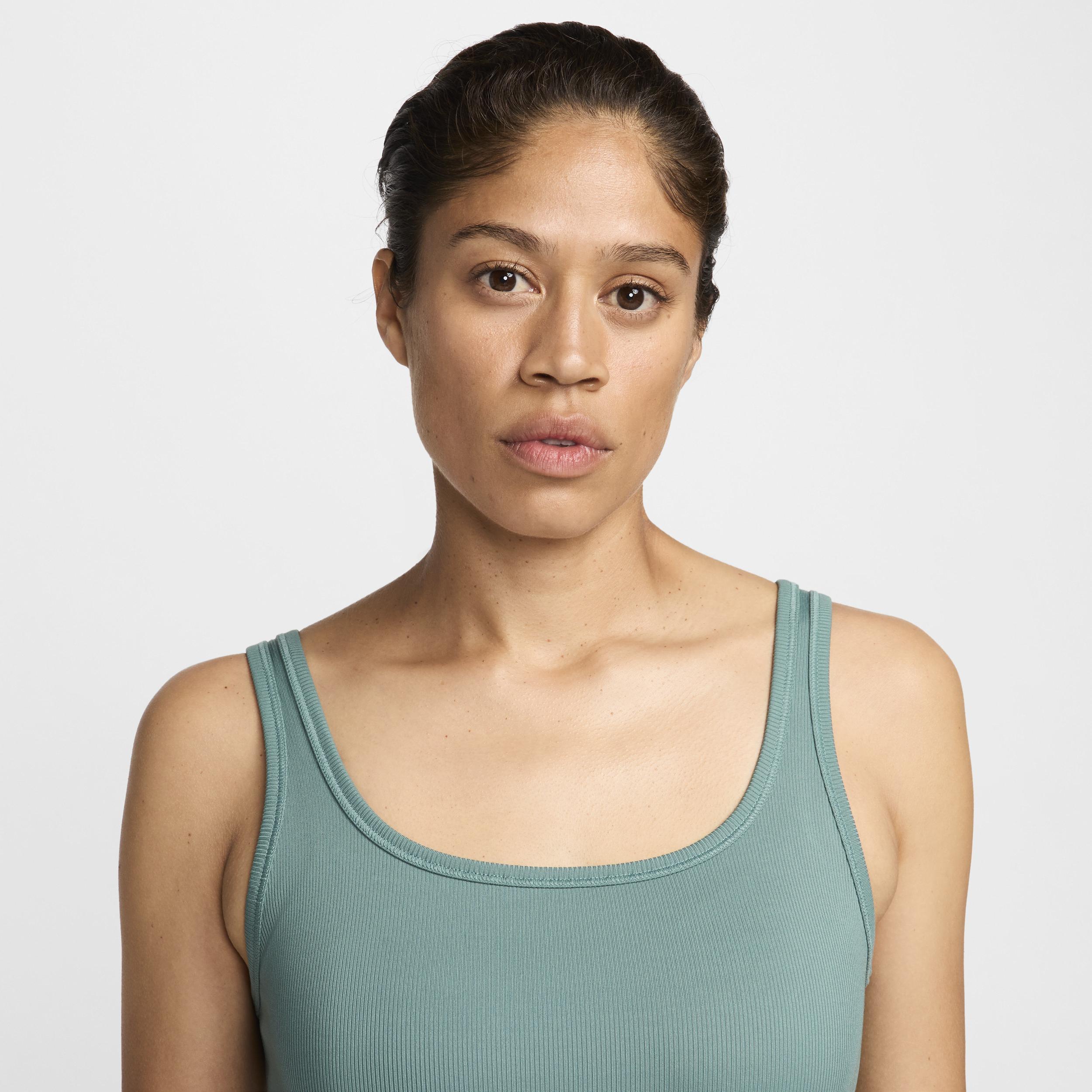 Women's Nike One Capsule Ribbed Dress with Built-In Shorts, Size: XS, Blue Product Image