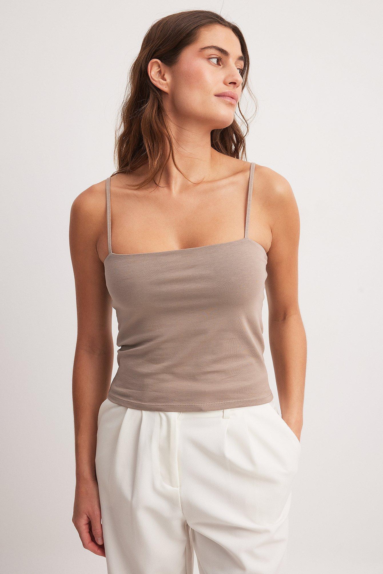 Double Folded Thin Strap Singlet Product Image