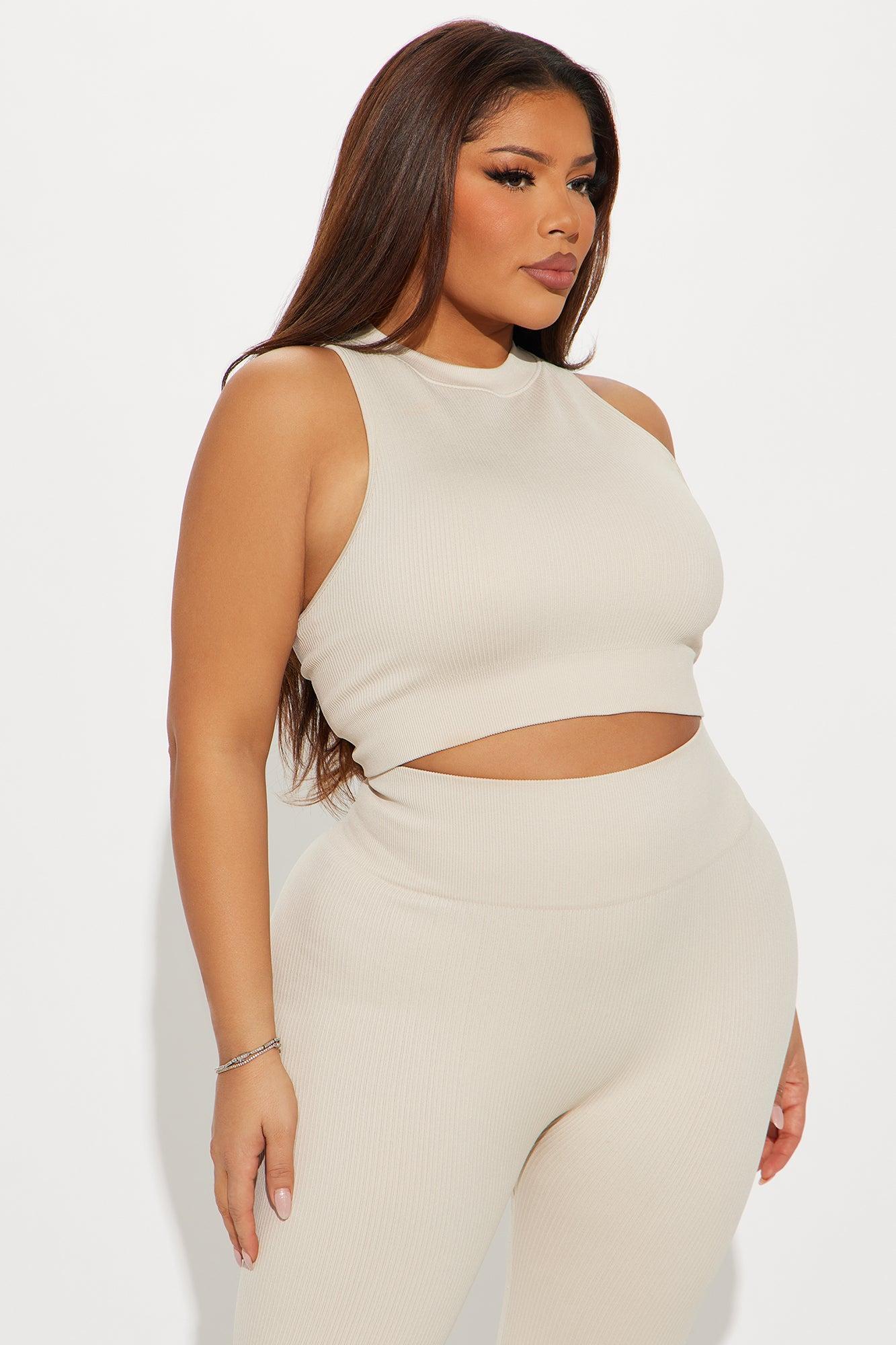 Reach Up Effortless Seamless Active Tank - Light Taupe Product Image