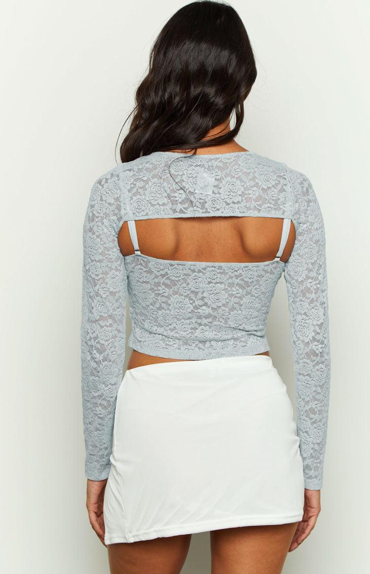Here With Me Blue Lace Cami and Shrug Set Product Image