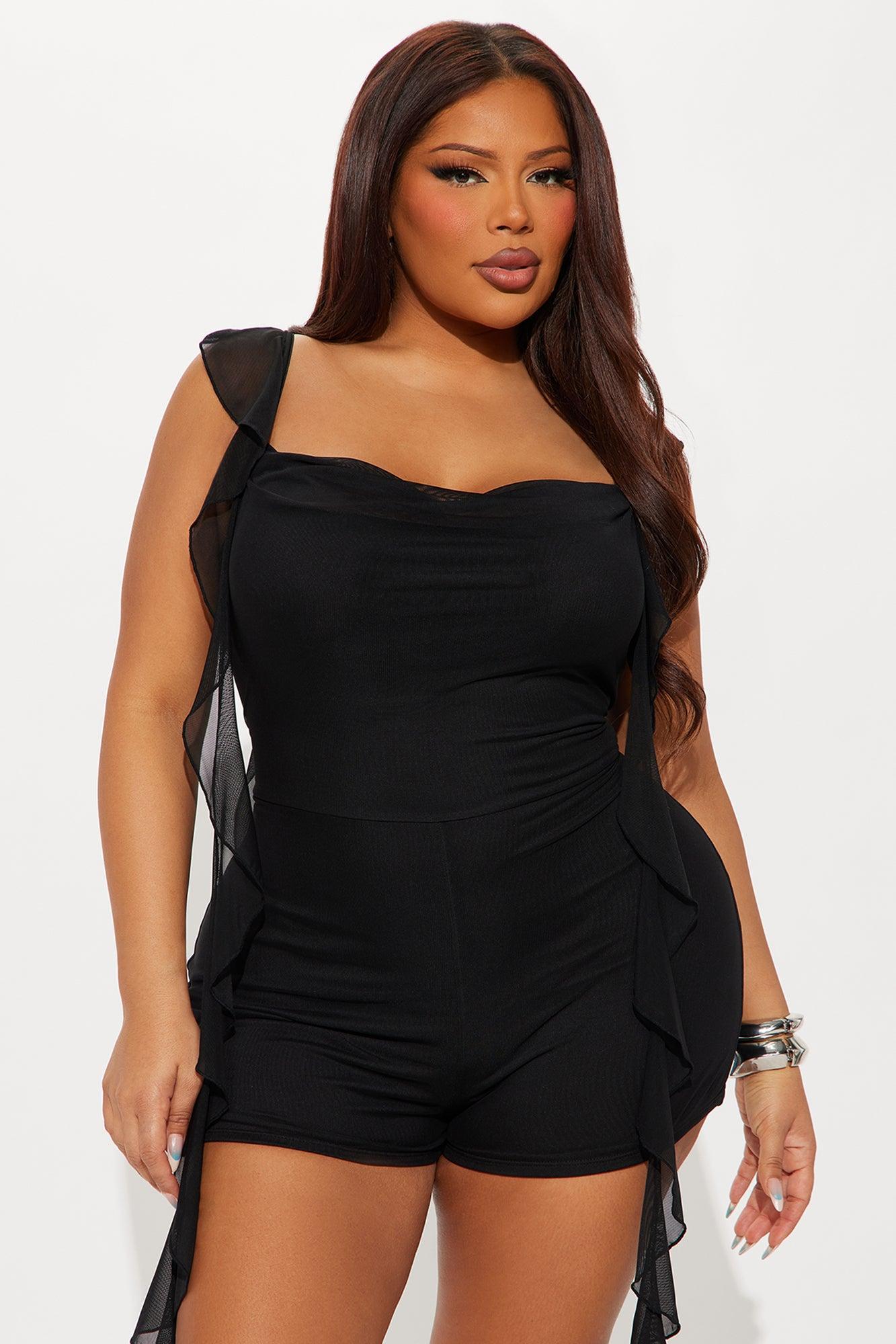 Anaisha Mesh Romper - Black Product Image