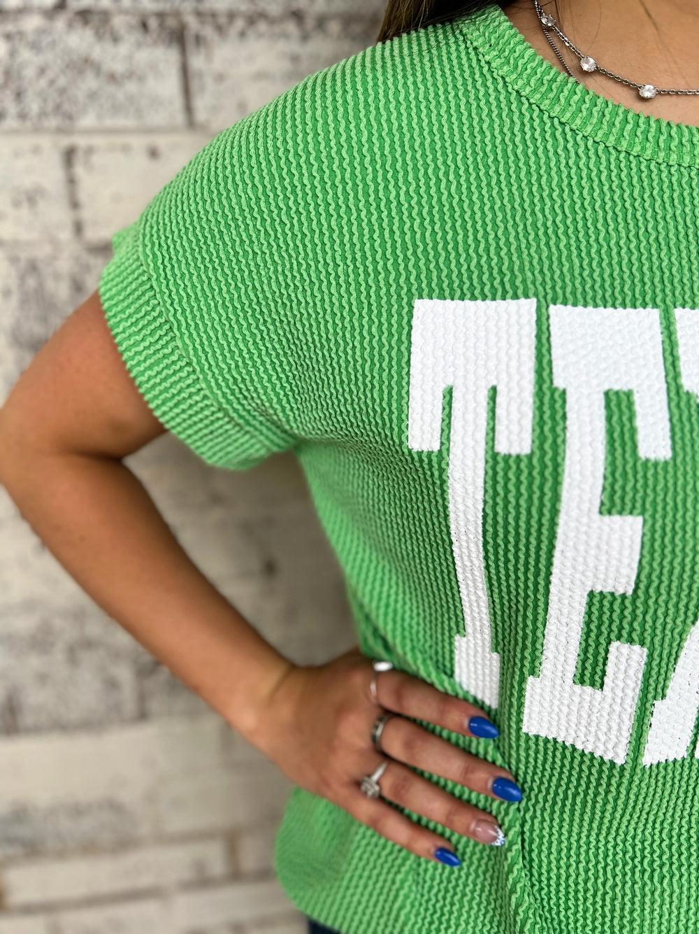 TEXAS Green Ribbed Top* Product Image