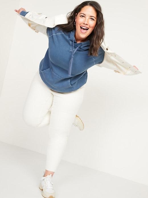 Extra High-Waisted Secret-Smooth Pockets Rockstar 360° Stretch Plus-Size Super Skinny Cut-Off Jeans Product Image