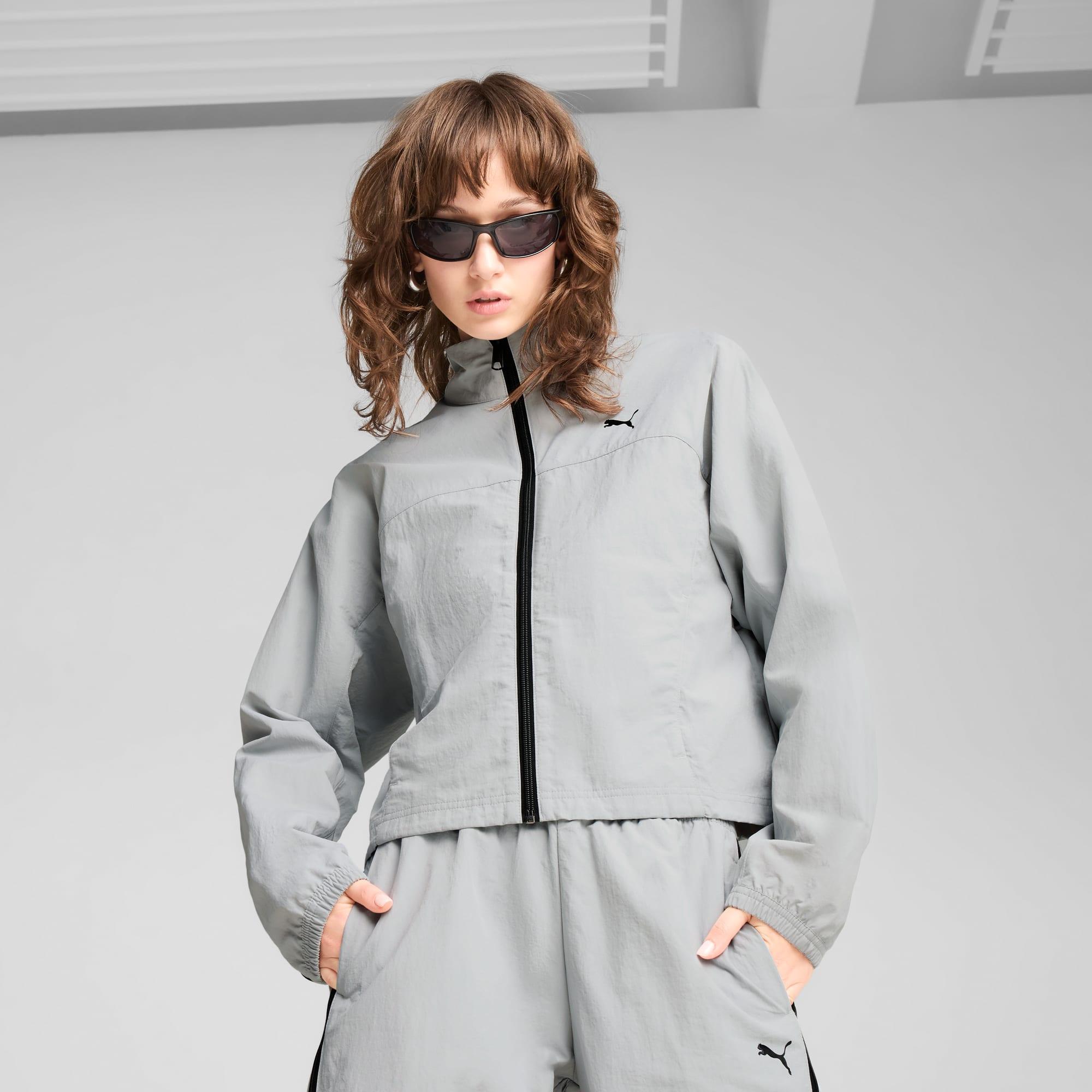 DARE TO Women's Oversized Full-Zip Woven Jacket Product Image