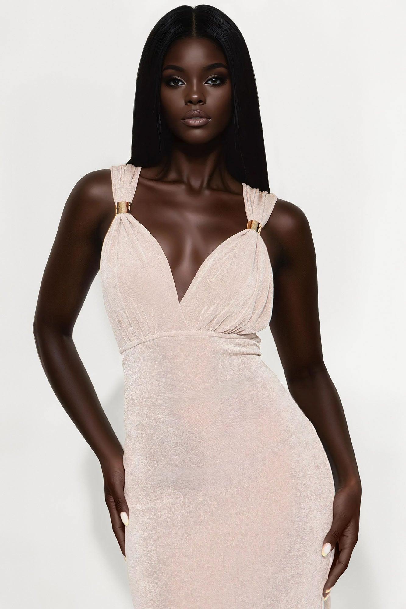 Lynette Slinky Maxi Dress - Stone Product Image