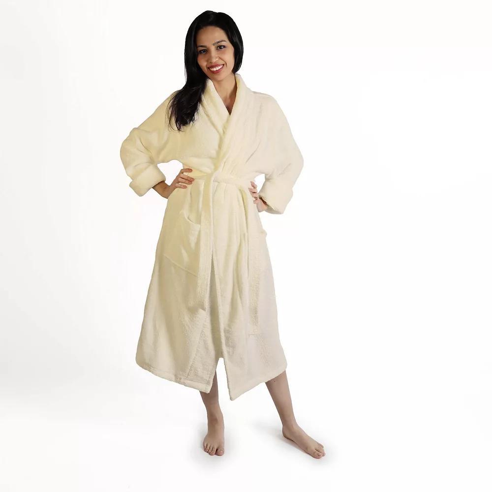 Superior Turkish Cotton Terry Ultra-Plush Absorbent Long Adult Bathrobe, Adult Unisex, Size: Small/Medium, Ivory Women Product Image
