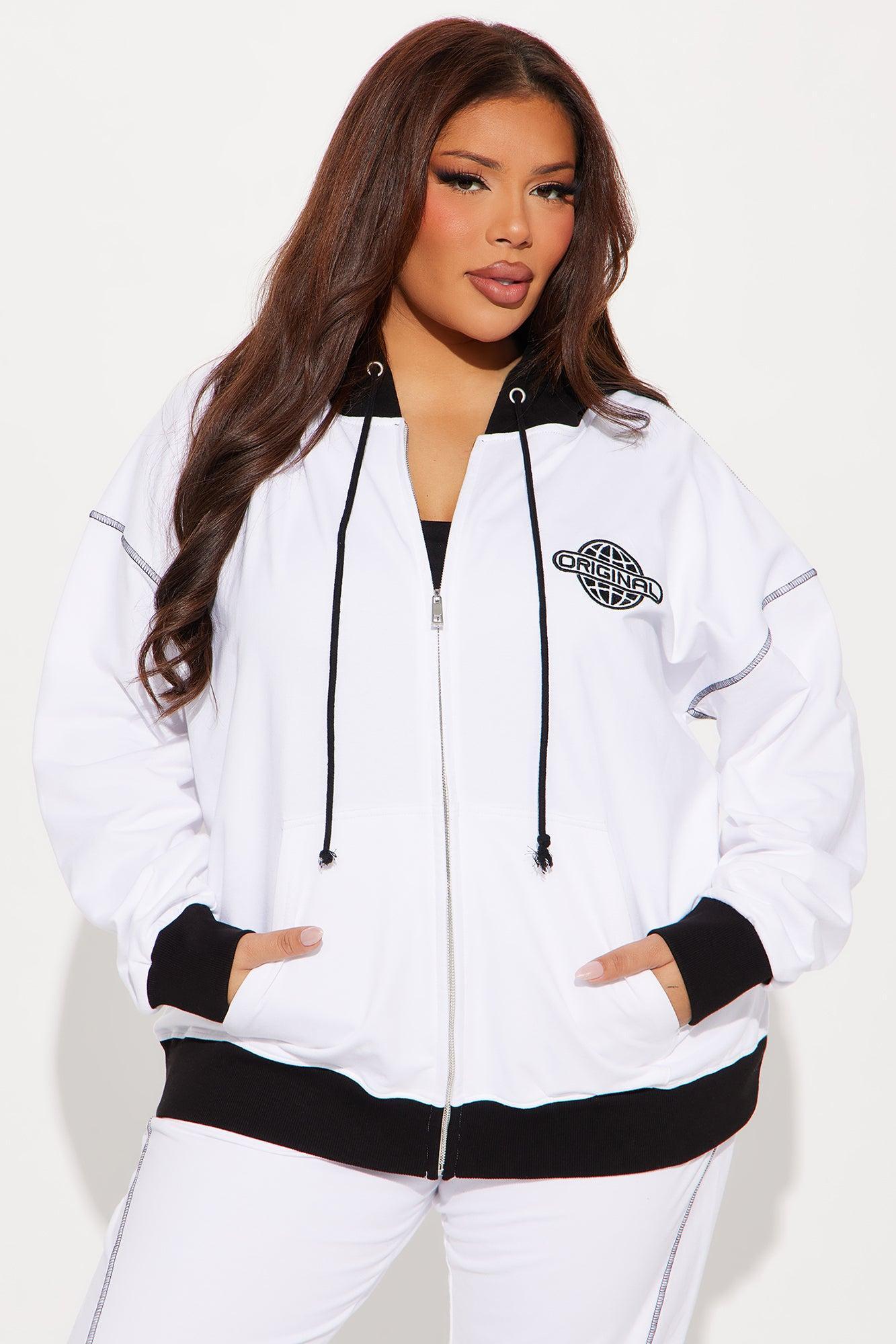 Original Sport Flare Sweatsuit Set - White/Black Product Image